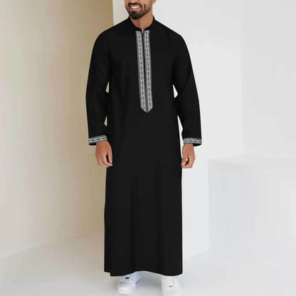 Qamis Long Noravia™ — Style Arabe Moderne à Col Zippé