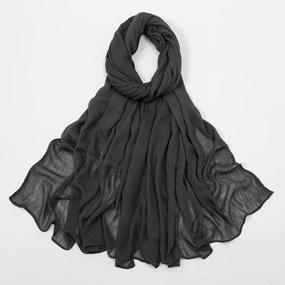 Hijab Froissé Noravia™ — Rayonne Légère et Élégante (Grande Taille)