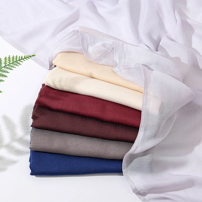 Hijab Noravia™ — Écharpe Longue en Coton & Modal Haute Qualité (70×180 cm)