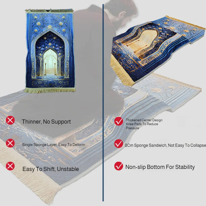 Tapis de Prière Confort Plus – Moelleux Épais & Protection des Genoux