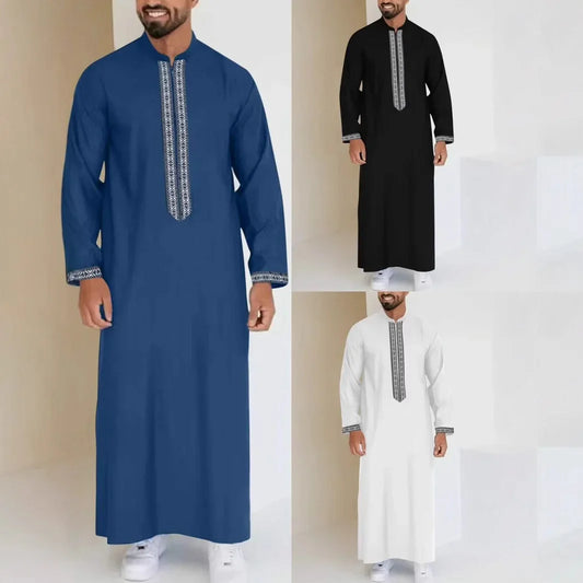 Qamis Long Noravia™ — Style Arabe Moderne à Col Zippé