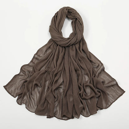 Hijab Froissé Noravia™ — Rayonne Légère et Élégante (Grande Taille)