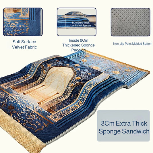 Tapis de Prière Confort Plus – Moelleux Épais & Protection des Genoux