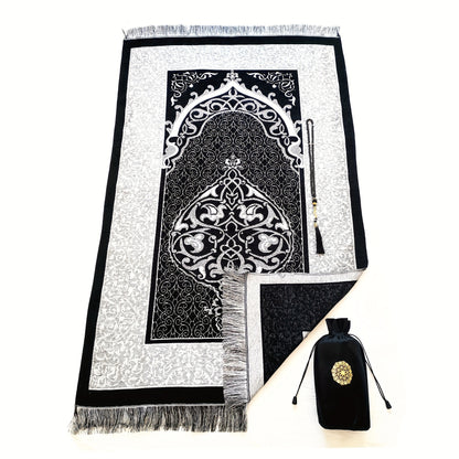 Tapis de prière Noravia – Ensemble 3 pièces (tapis + chapelet + pochette)